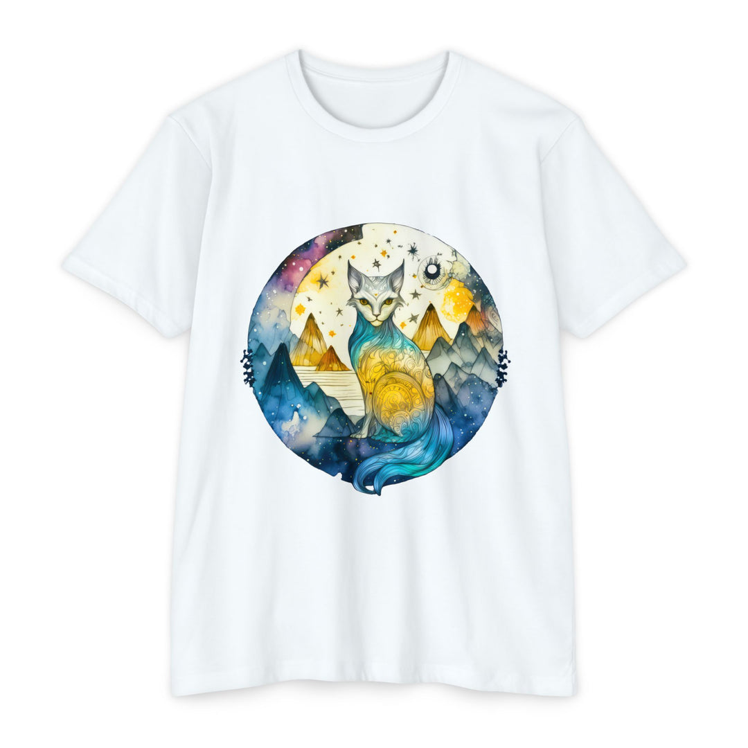 Mystical Moon Cat Top - Unisex Celestial Journey T-Shirt