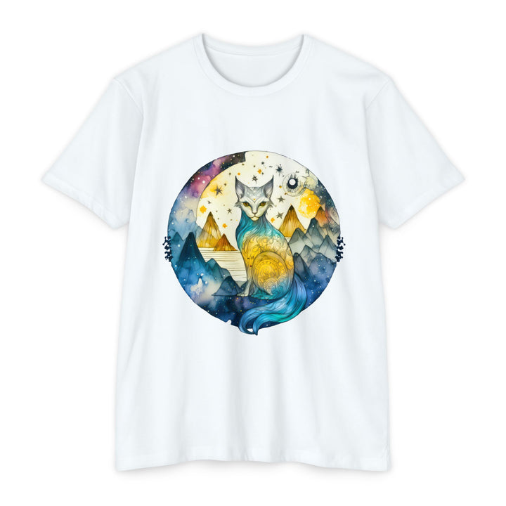 Mystical Moon Cat Top - Unisex Celestial Journey T-Shirt