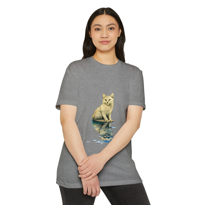 Reflective Feline T-Shirt - Subtle Cat Art