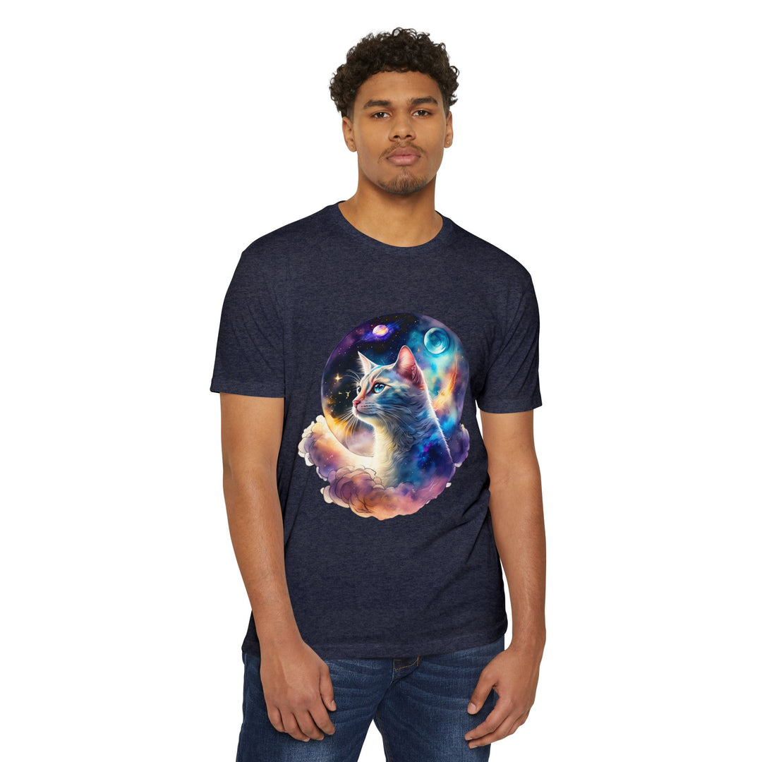 Celestial Cat Dreams Shirt - Mystical Galaxy Design