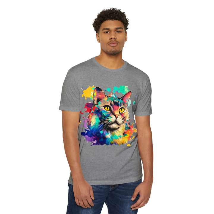 Prismatic Cat T-Shirt - Vivid Feline Art