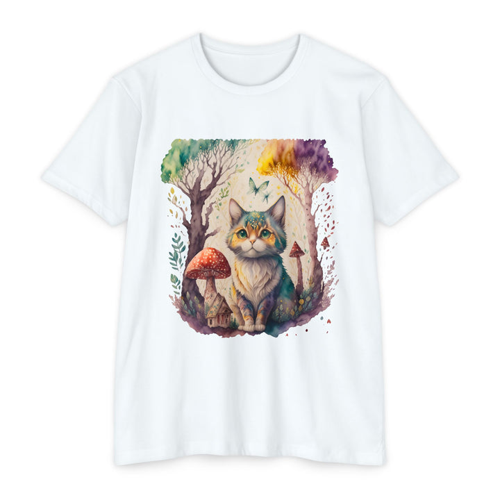 Enchanted Forest Feline Art Top - Whimsical Cat Design