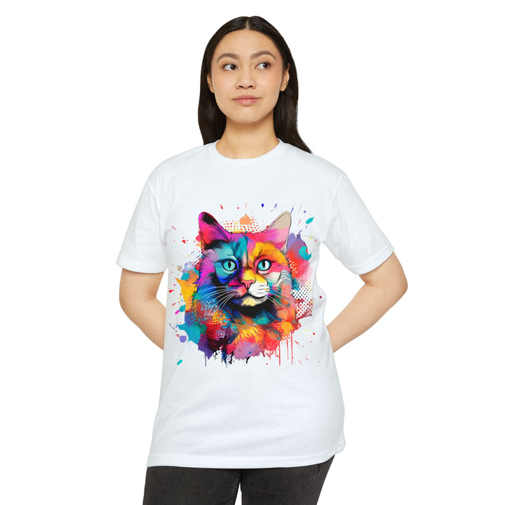 Color Burst Cat Top - Unisex Vibrant Art T-Shirt