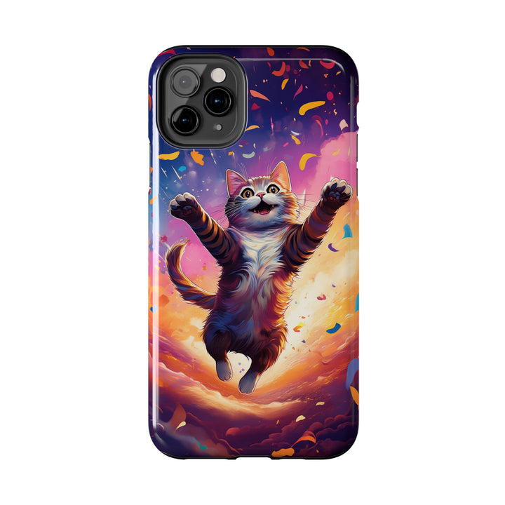 Celebration Cat Tough Phone Case – Bold Protection with a Burst of Fun