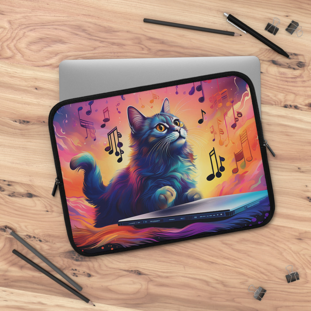 Feline Composer: Musical Inspiration Laptop Sleeve