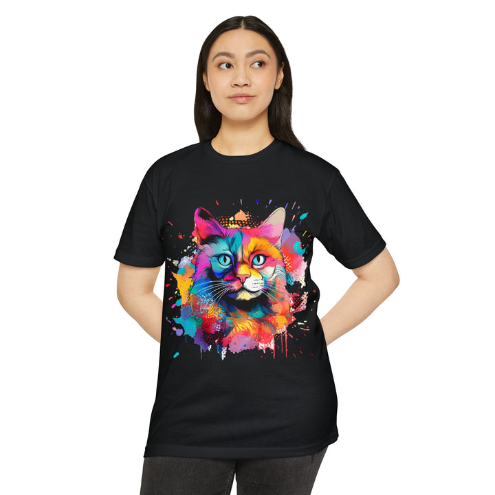 Color Burst Cat Top - Unisex Vibrant Art T-Shirt