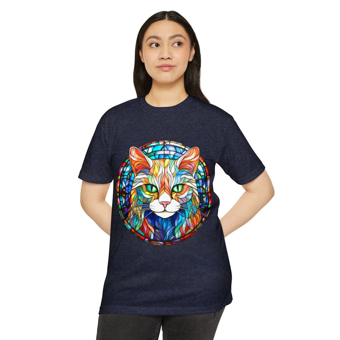 Stained Glass Cat T-Shirt - Kaleidoscope Cat Magic