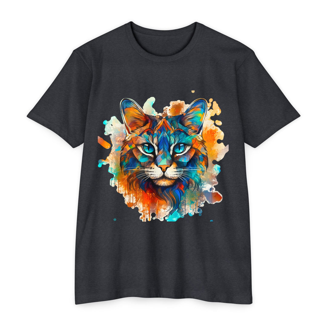 Vibrant Abstract Cat Shirt - Majestic Feline Art