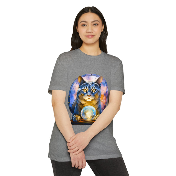 Mystical Cat with Crystal Ball Shirt - Enigmatic Feline Charm