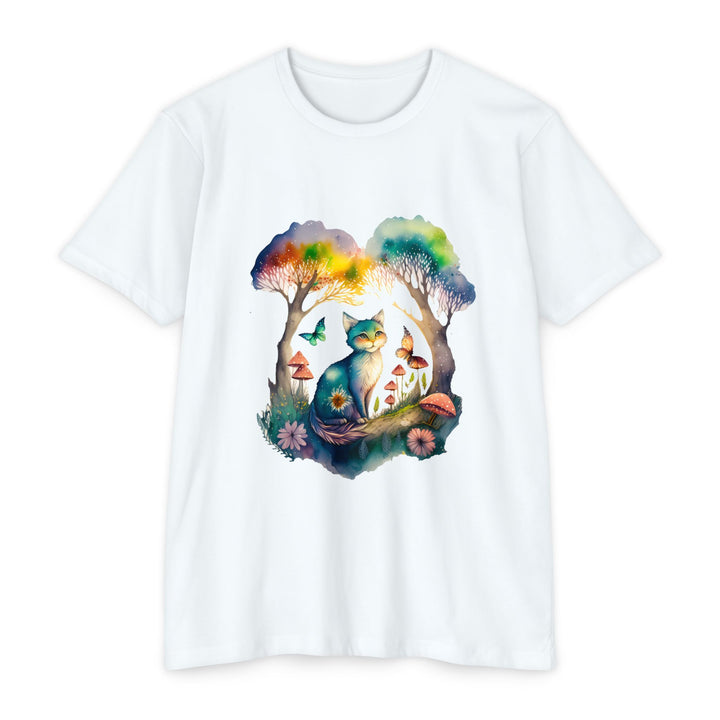 Enchanted Forest Cat Top - Whimsical Feline Art