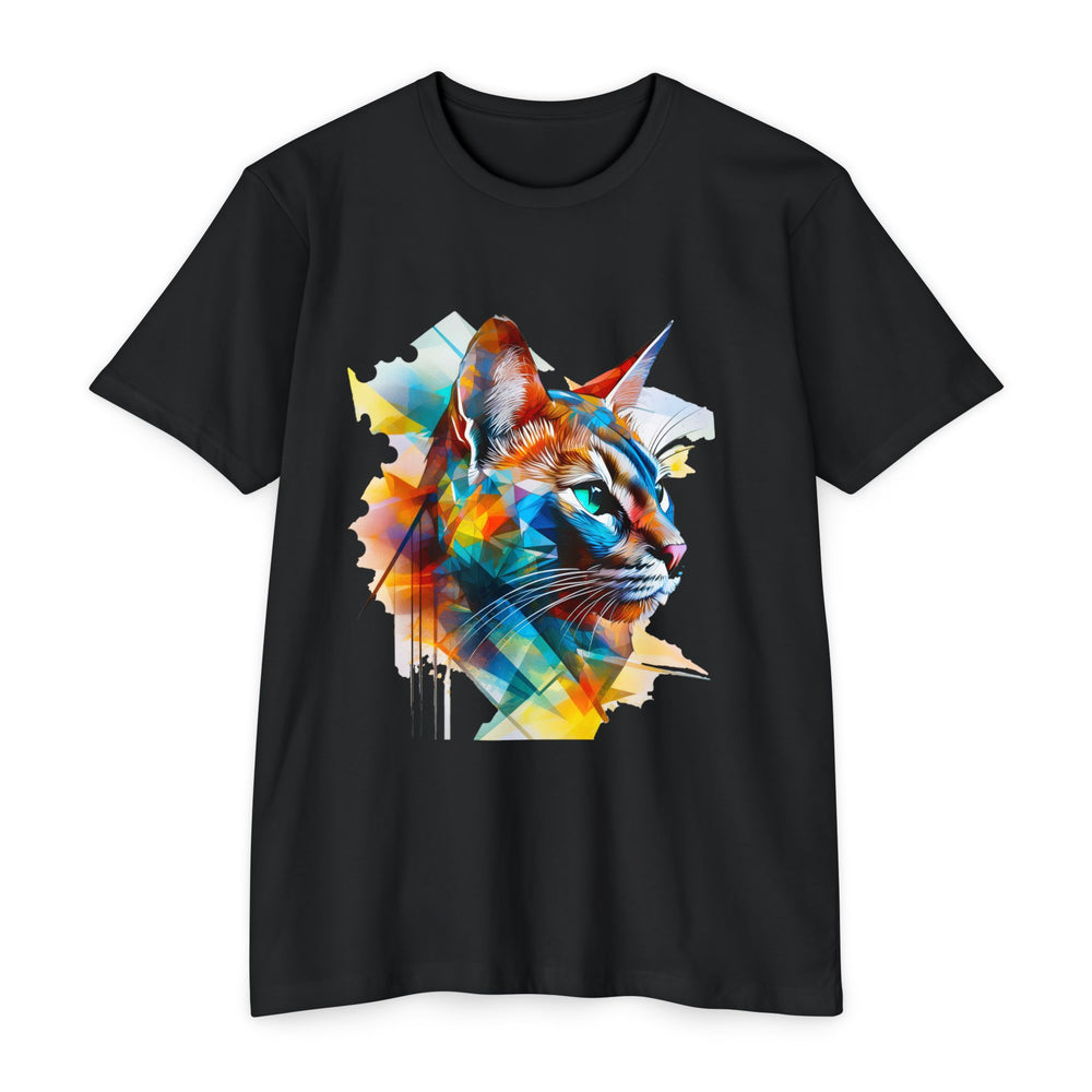 Kaleidoscope Vision Cat Top - Unisex Geometric Art T-Shirt