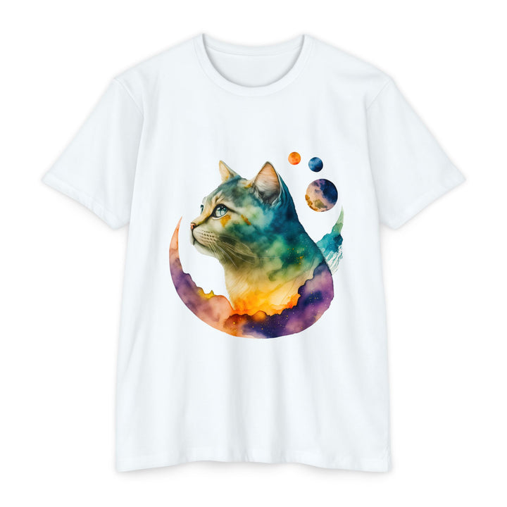 Lunar Cat Shirt - Celestial Feline Art Design