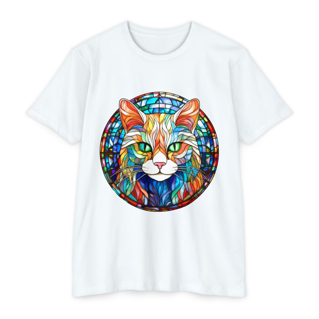 Stained Glass Cat T-Shirt - Kaleidoscope Cat Magic