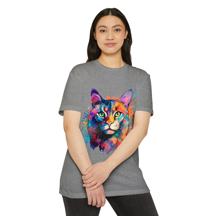 Colorful Cat Portrait Shirt - Abstract Feline Art