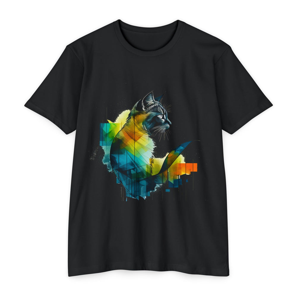 Spectral Cat Silhouette Top - Unisex Abstract Art T-Shirt