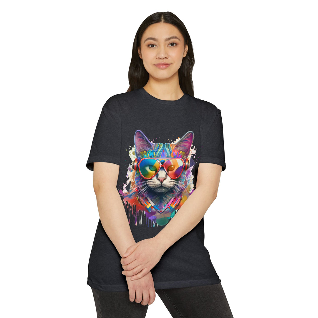 Groovy Beats Cat Top - Unisex DJ Cat T-Shirt