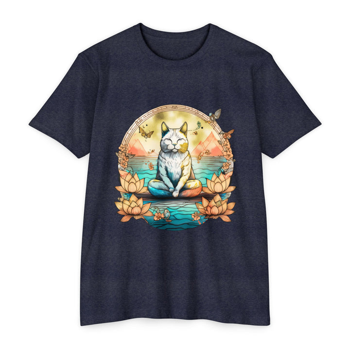 Zen Cat T-Shirt - Tranquil Lotus Meditation