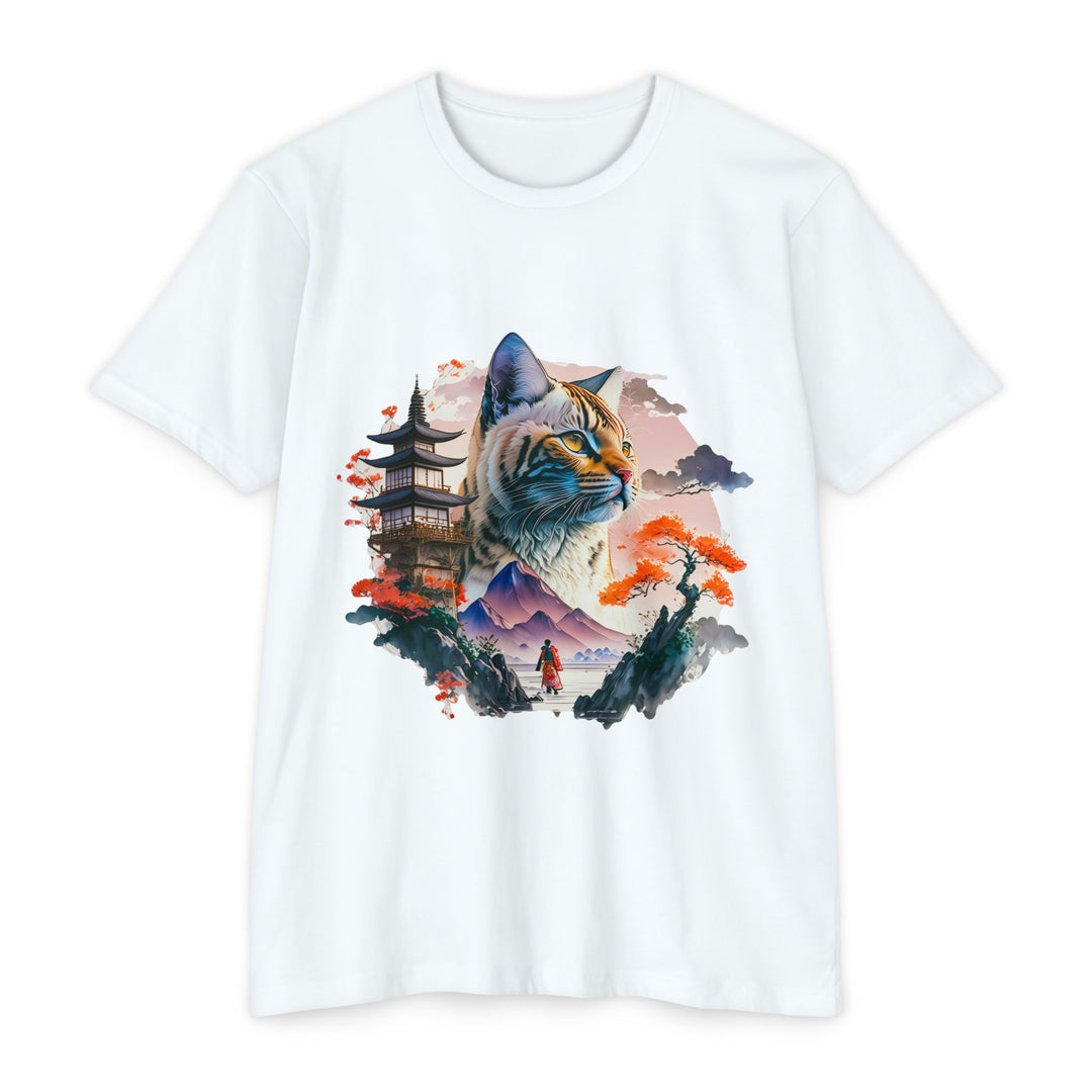 Samurai Spirit Cat Top - Unisex Traditional Art T-Shirt