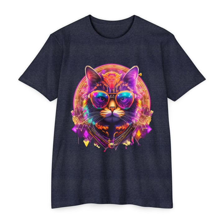 Cosmic Vibes Cat Top - Unisex Retro-Futuristic T-Shirt