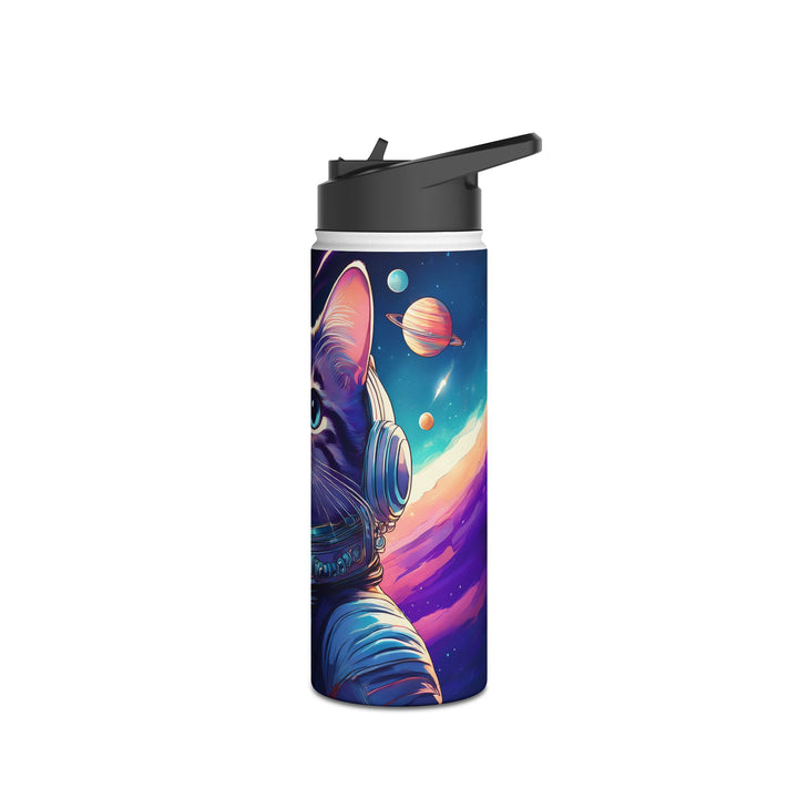 Cosmic Explorer Cat Stainless Steel Water Bottle – Out of This World Hydration