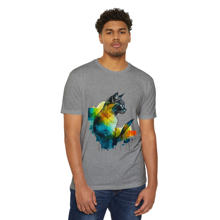 Spectral Cat Silhouette Top - Unisex Abstract Art T-Shirt