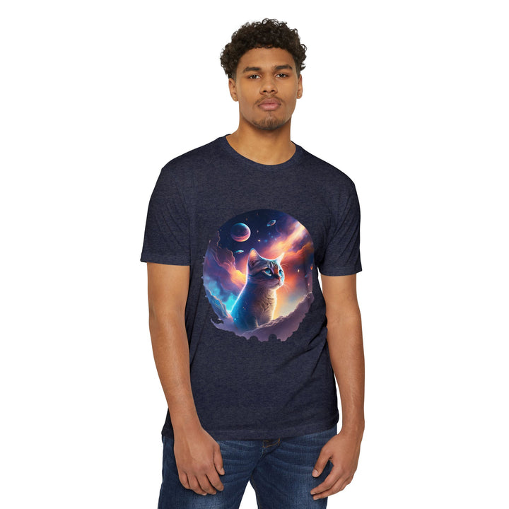 Galactic Cat Gaze Shirt - Celestial Wonders Design