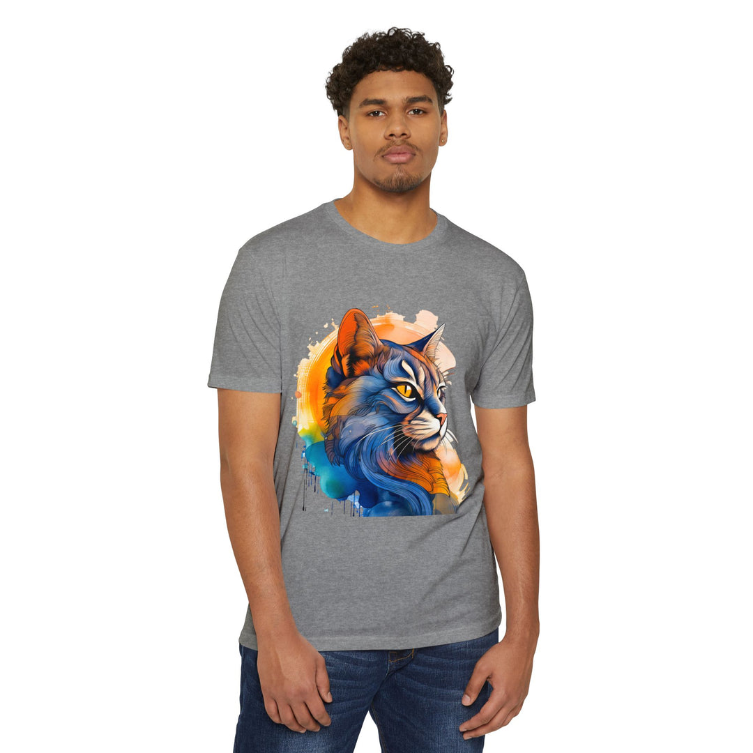 Sunset Gaze Cat Top - Unisex Vivid Portrait T-Shirt