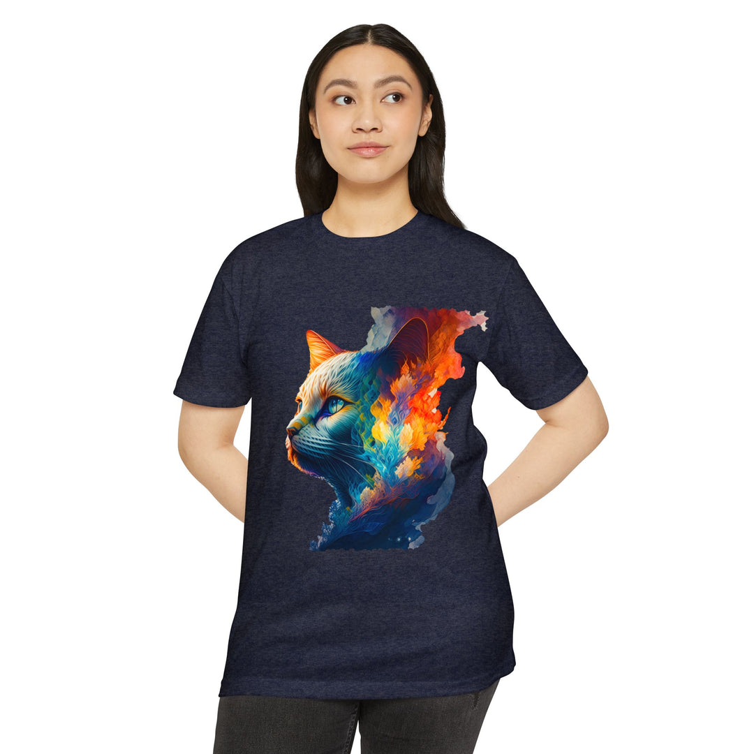 Ethereal Feline Majesty Art Top - Mystical Cat Design