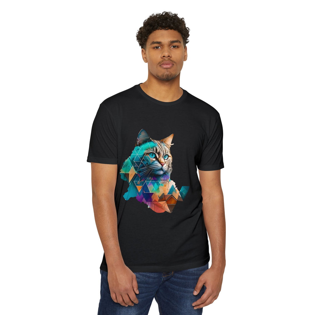 Geometric Illusions Cat Top - Unisex Abstract Art T-Shirt