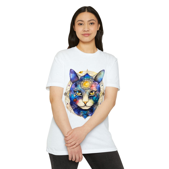 Cosmic Cat Universe Top - Galactic Feline Artistry