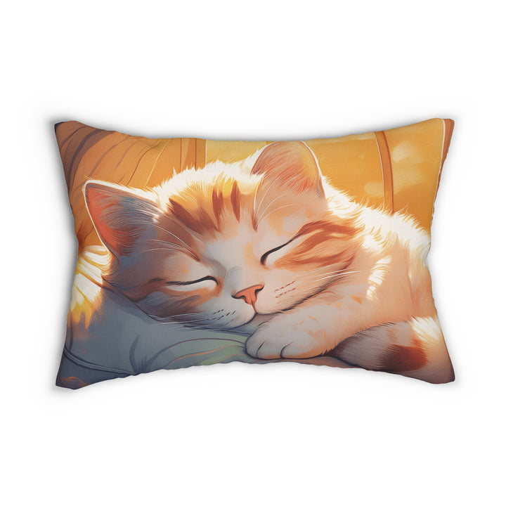 Cozy Slumber Cat Lumbar Pillow – Embrace Comfort and Calmness