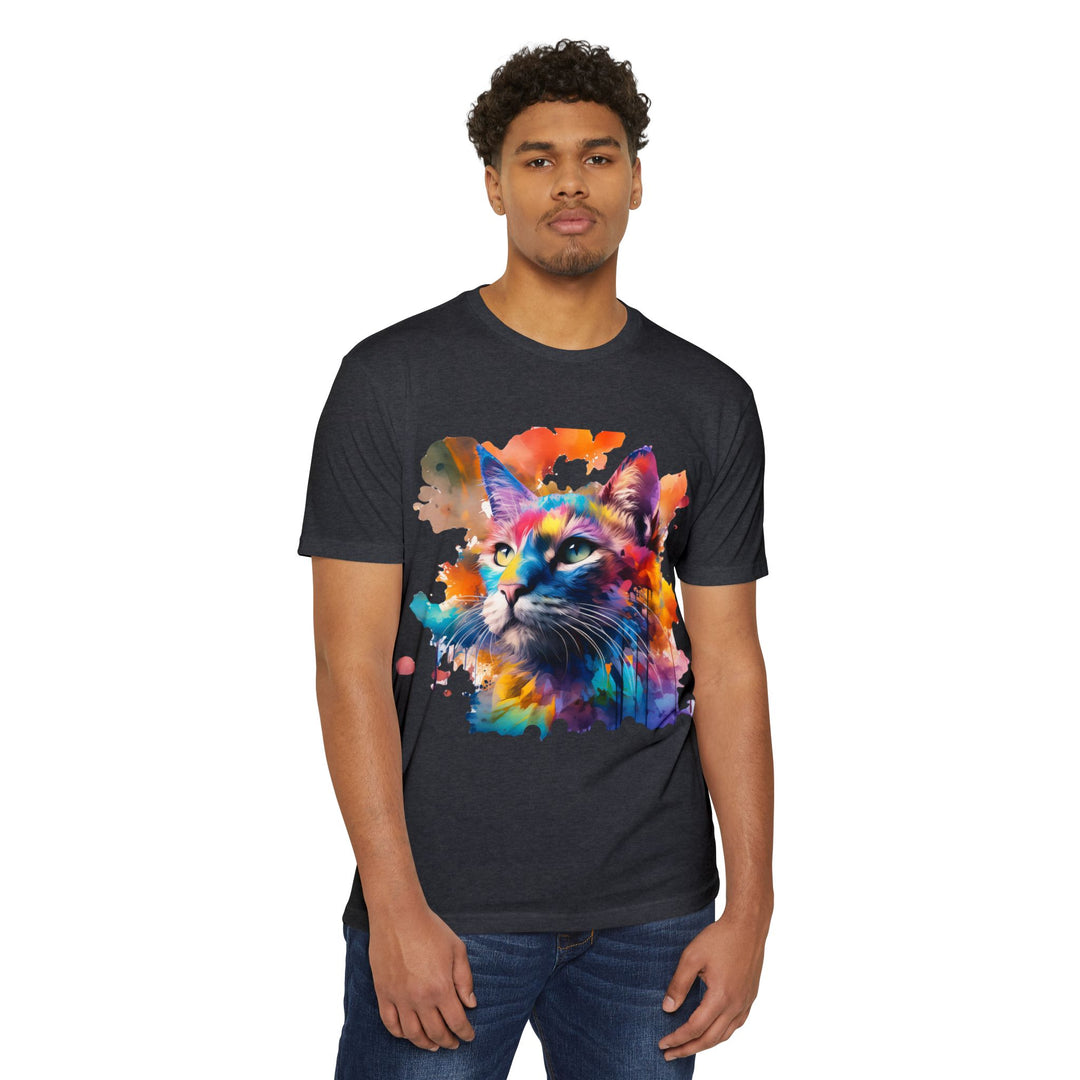 Cosmic Cat T-Shirt - Feline Nebula Art