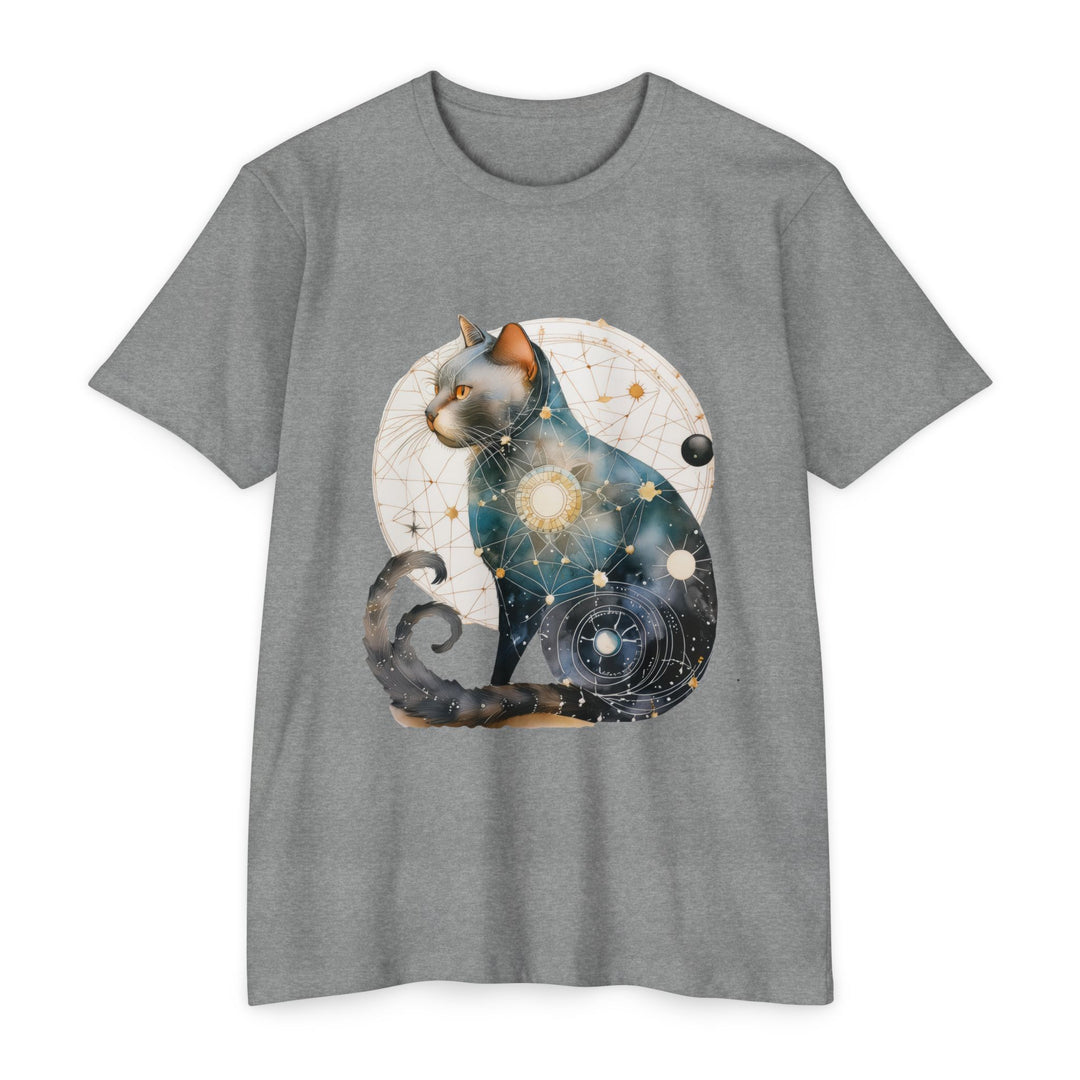 Cosmic Feline Elegance Top - Celestial Cat Art