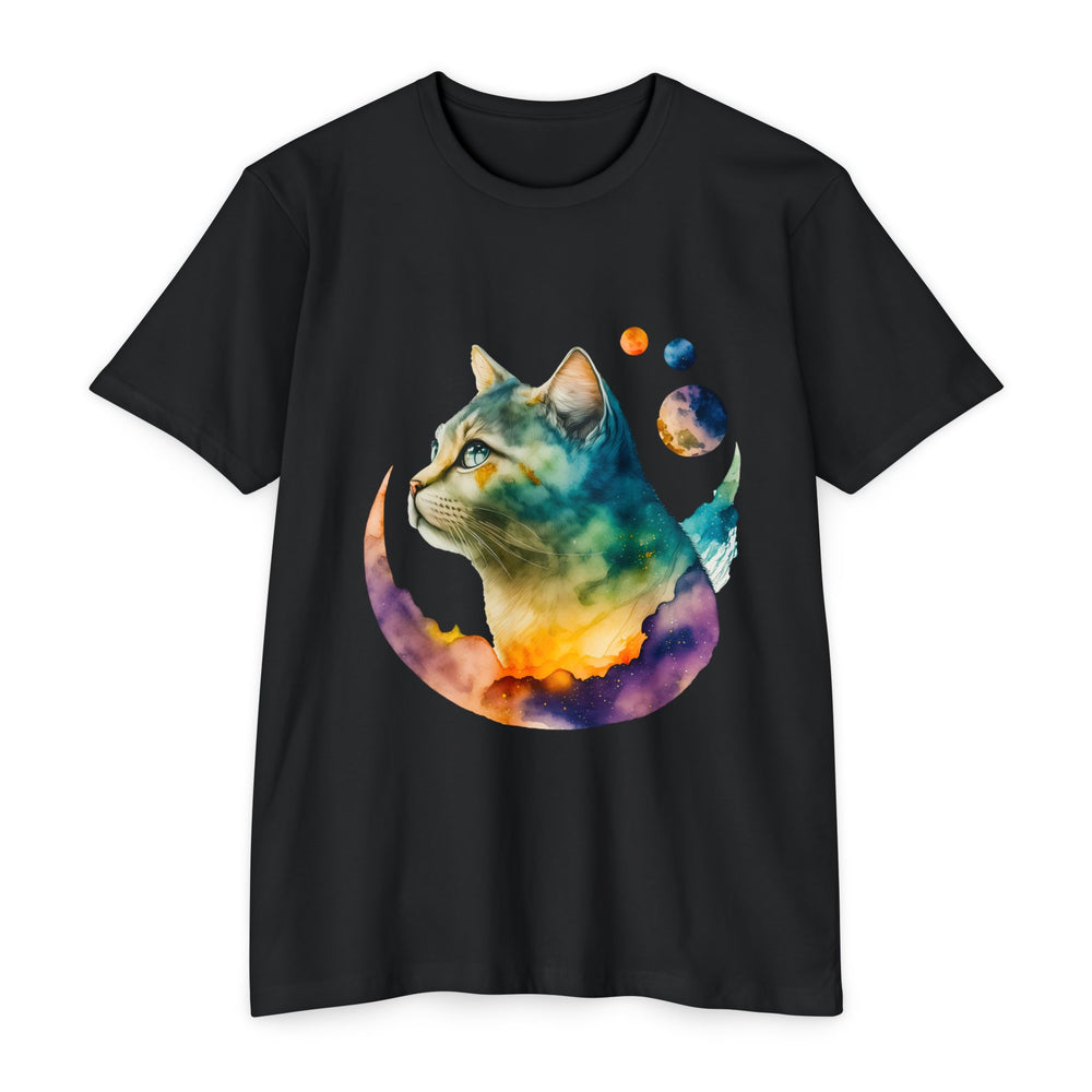 Lunar Cat Shirt - Celestial Feline Art Design