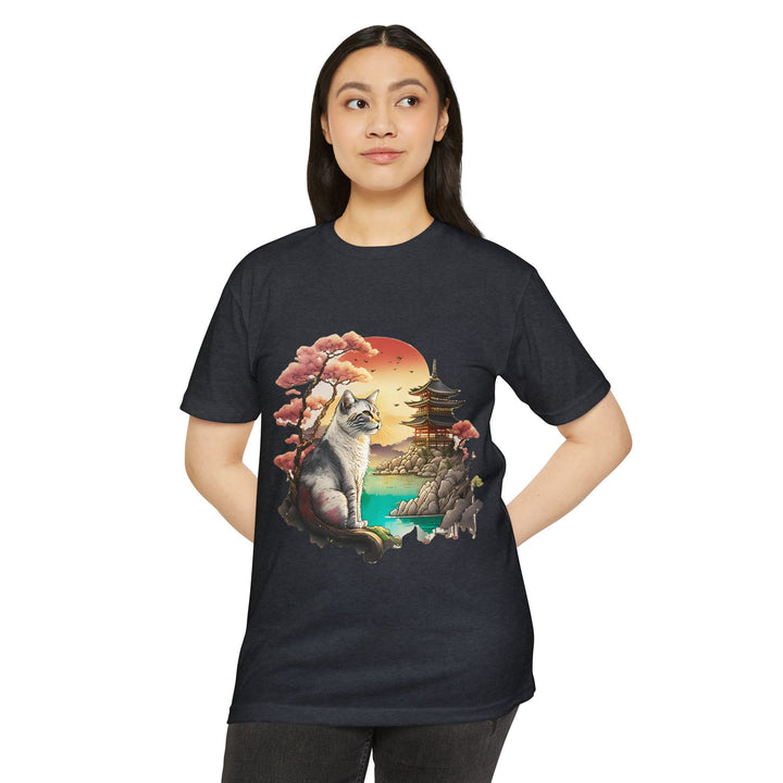 Zen Garden Cat Top - Unisex Serene Landscape T-Shirt