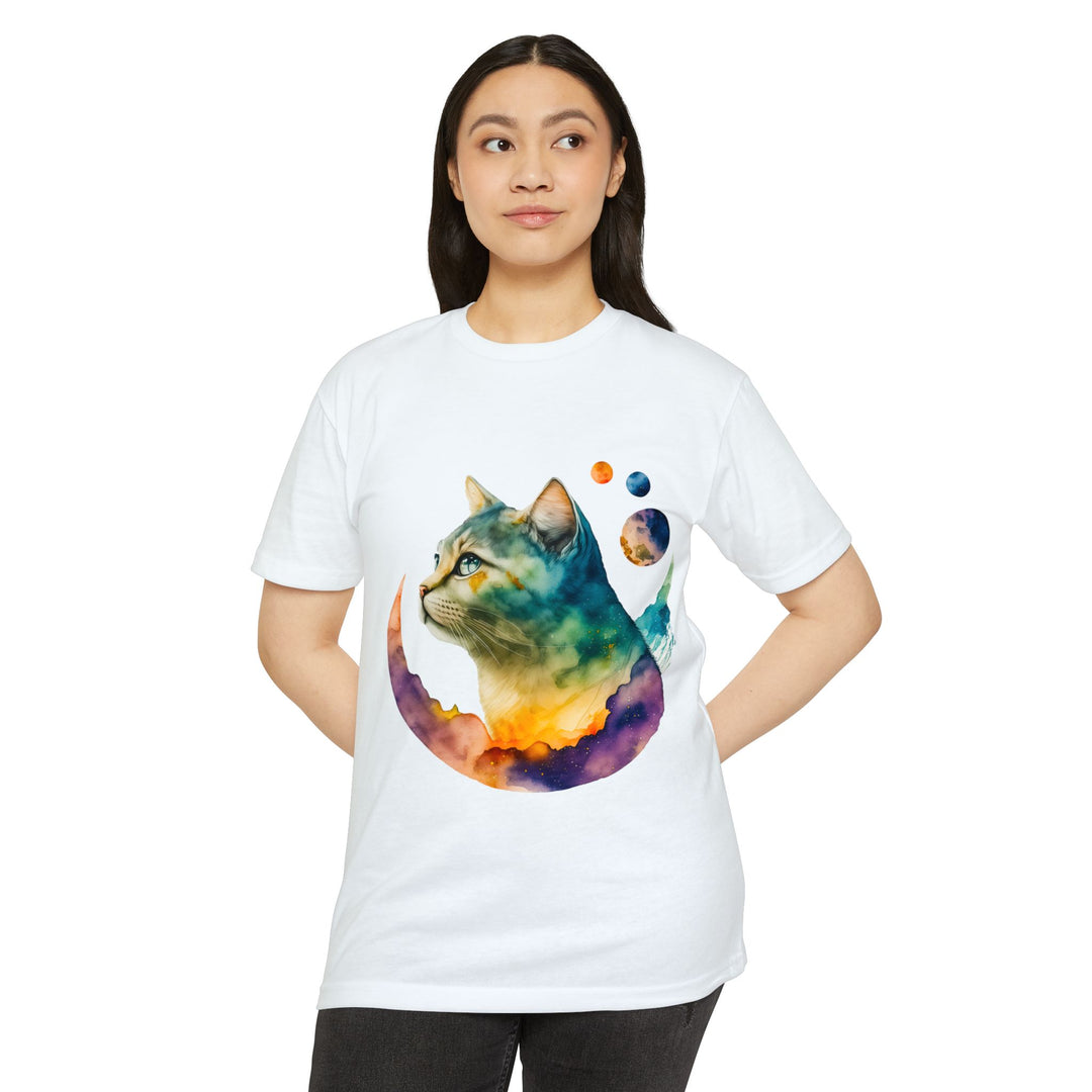 Lunar Cat Shirt - Celestial Feline Art Design