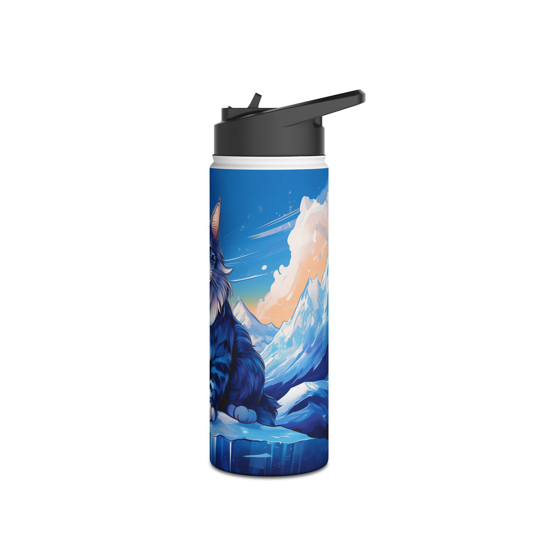 Majestic Mountain Cat Stainless Steel Water Bottle – Hydration for Every Adventure