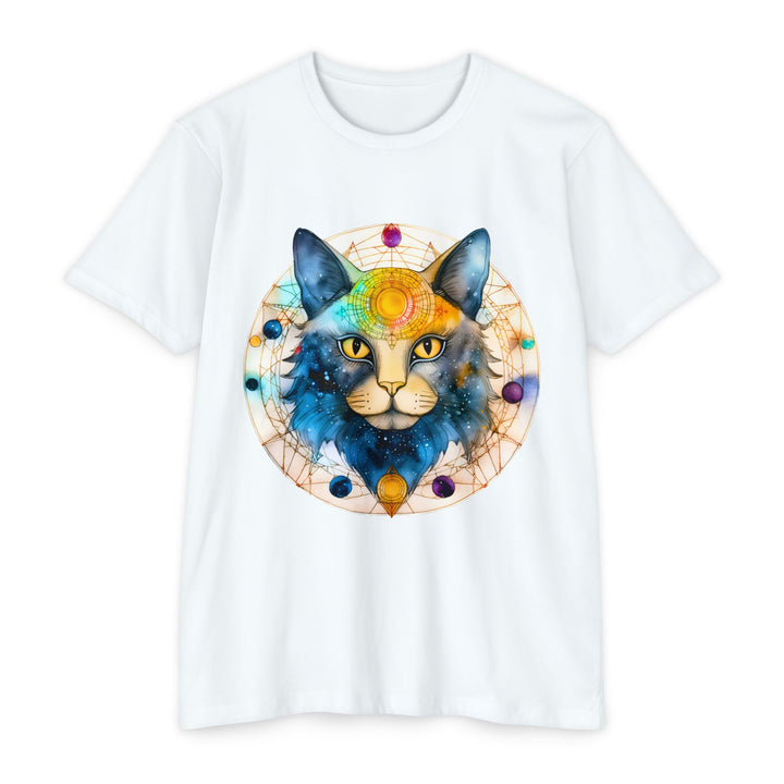 Galactic Feline Enlightenment Top - Cosmic Cat Artistry