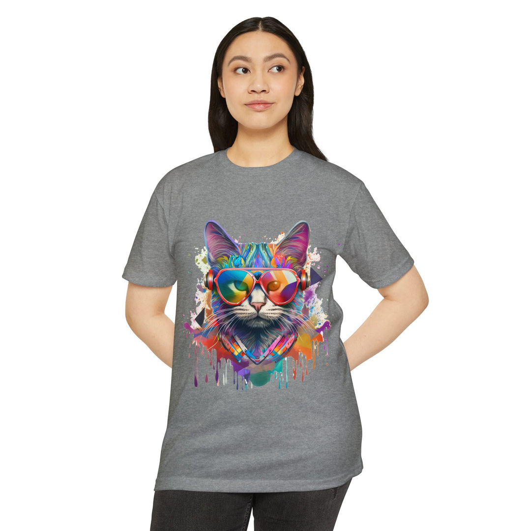 Groovy Beats Cat Top - Unisex DJ Cat T-Shirt