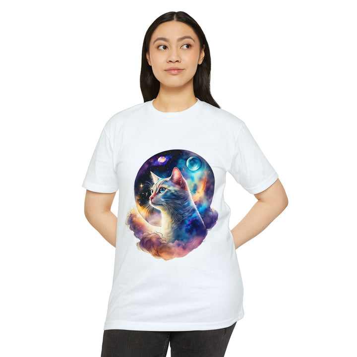 Celestial Cat Dreams Shirt - Mystical Galaxy Design