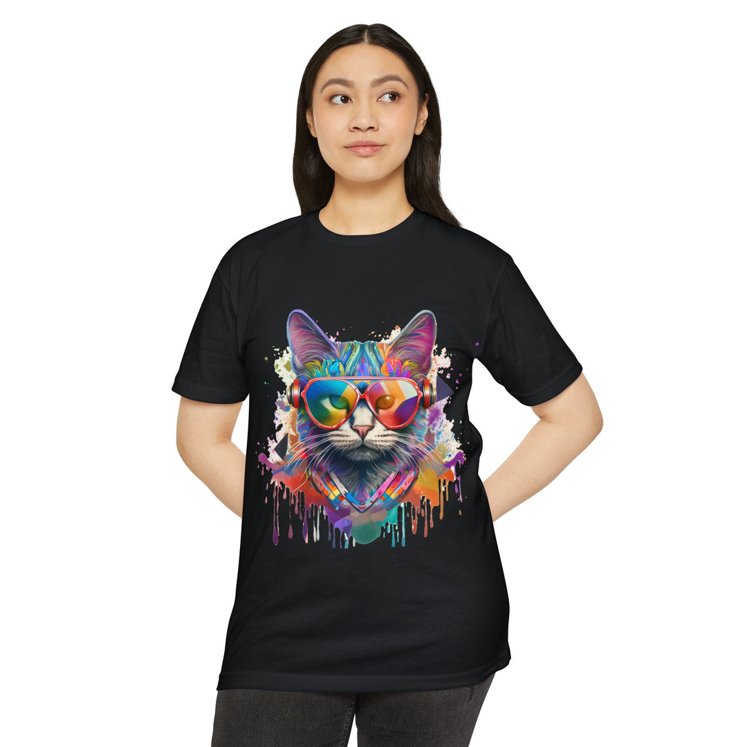 Groovy Beats Cat Top - Unisex DJ Cat T-Shirt