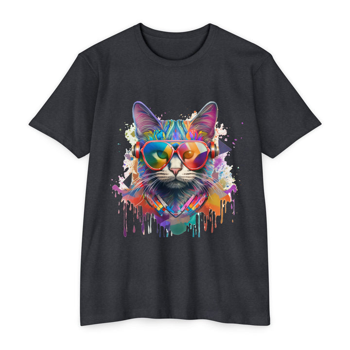 Groovy Beats Cat Top - Unisex DJ Cat T-Shirt