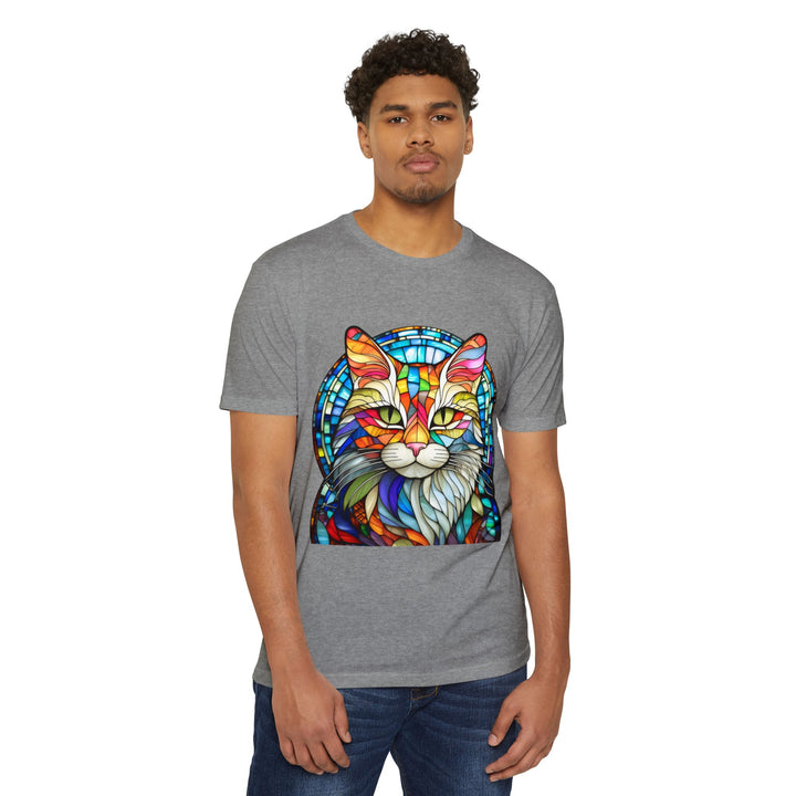 Stained Glass Cat T-Shirt - Kaleidoscope Cat Magic