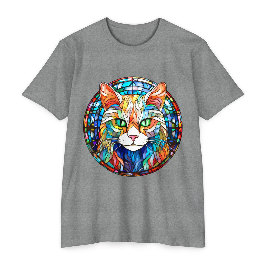 Stained Glass Cat T-Shirt - Kaleidoscope Cat Magic