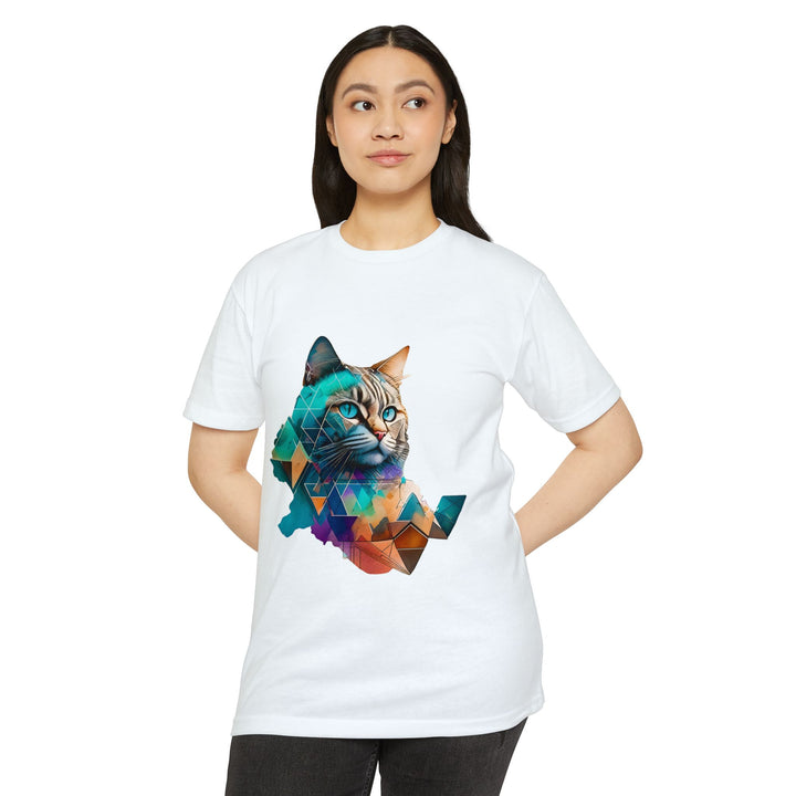 Geometric Illusions Cat Top - Unisex Abstract Art T-Shirt