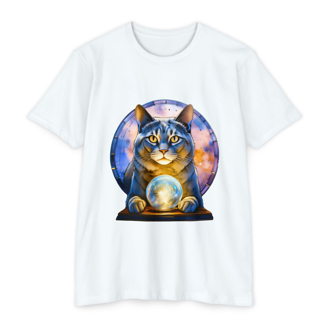 Mystical Cat with Crystal Ball Shirt - Enigmatic Feline Charm