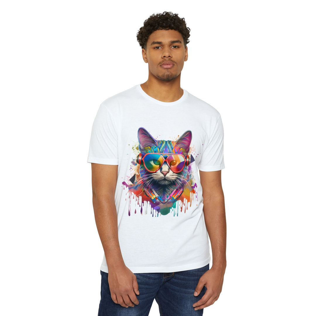 Groovy Beats Cat Top - Unisex DJ Cat T-Shirt