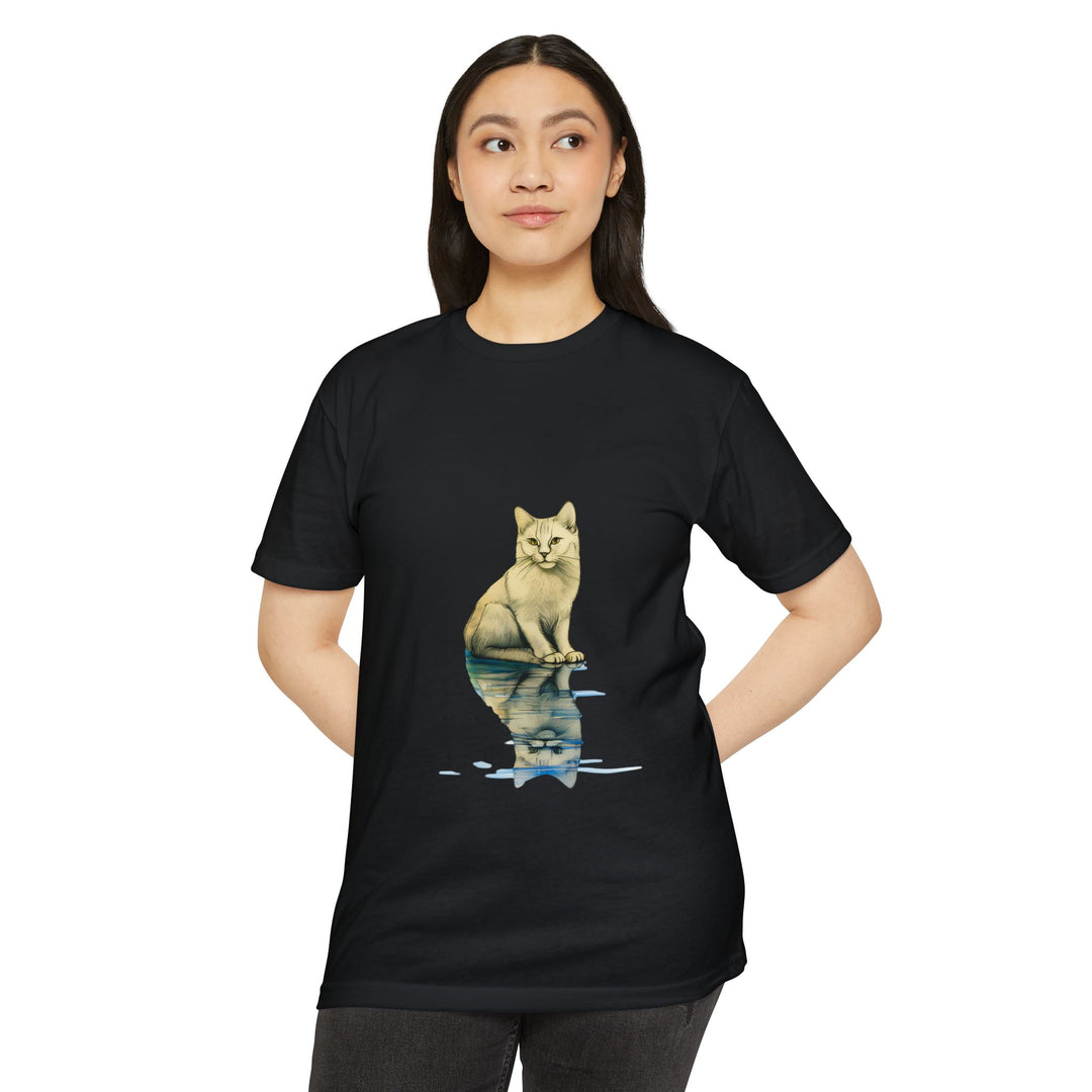 Reflective Feline T-Shirt - Subtle Cat Art