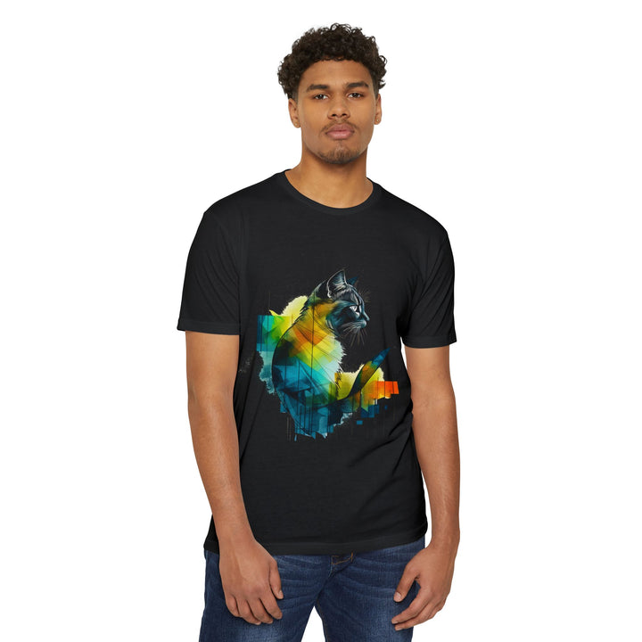 Spectral Cat Silhouette Top - Unisex Abstract Art T-Shirt