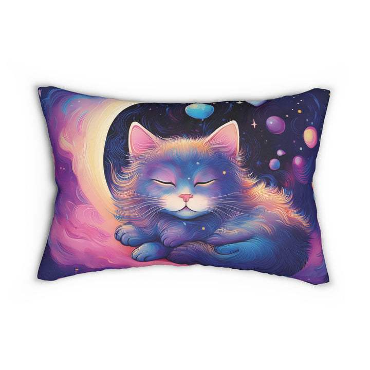 Celestial Dream Cat Lumbar Pillow – Drift into Cosmic Comfort